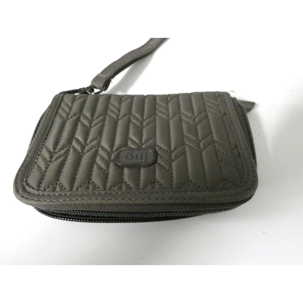 Lug Olive Green Quilted "Rodeo" Wristlet Zip Around Wallet 6" x 4" Nylon